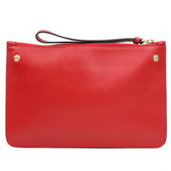 Salvatore Ferragamo Studio Bag Gancini Red Calfskin Pouch Shoulder - Picture 13 of 15